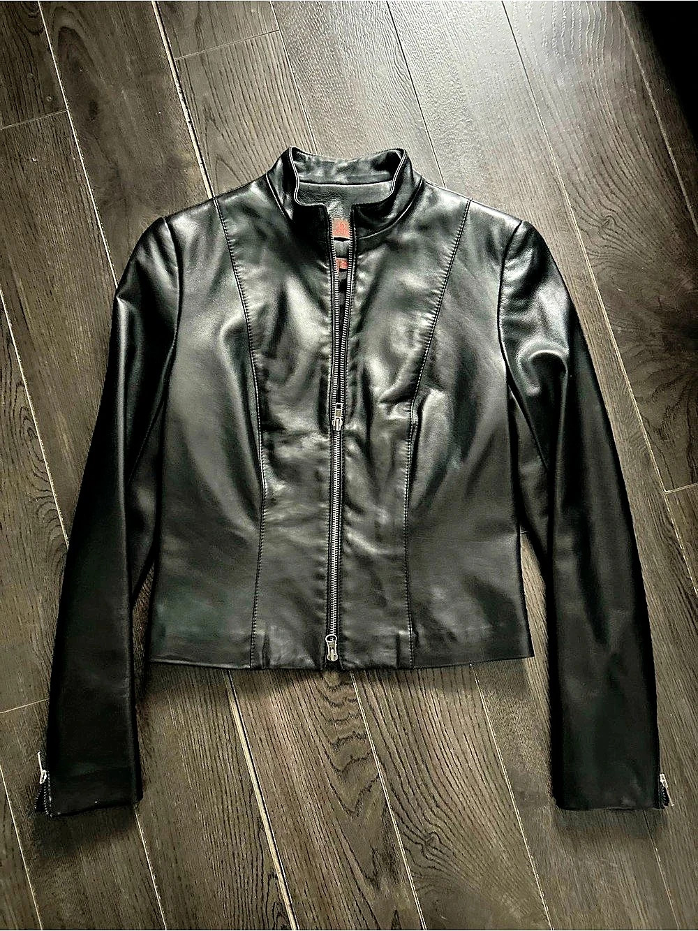 Danier Leather Moto Jacket Black Size XS Like New